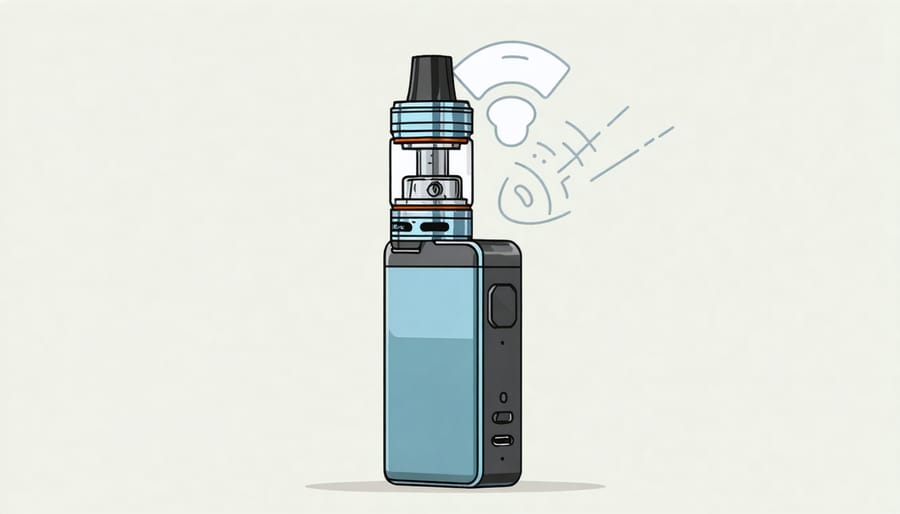 Illustration of a vaping device with Bluetooth connectivity